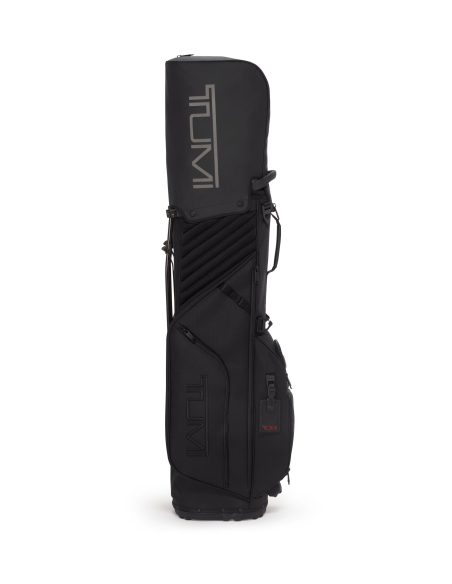 Sac de golf trépied TUMI Alpha Black, vue de profil avec capuche