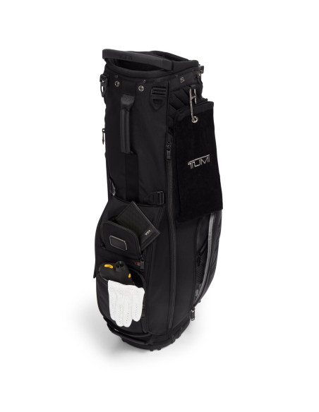 Sac de golf trépied TUMI Alpha Black, vue arrière et poches de rangement