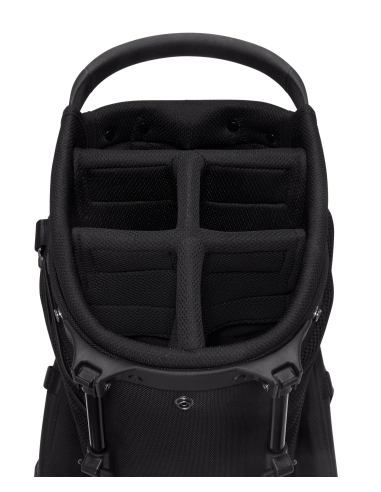 Sac de golf trépied TUMI Alpha Black, séparateurs pour clubs vus du dessus