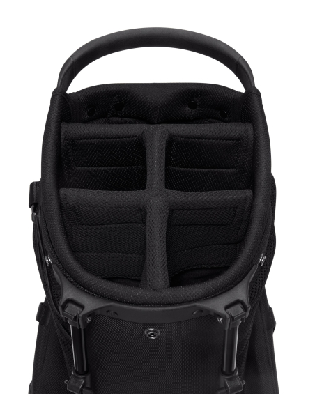 Sac de golf trépied TUMI Alpha Black, séparateurs pour clubs vus du dessus