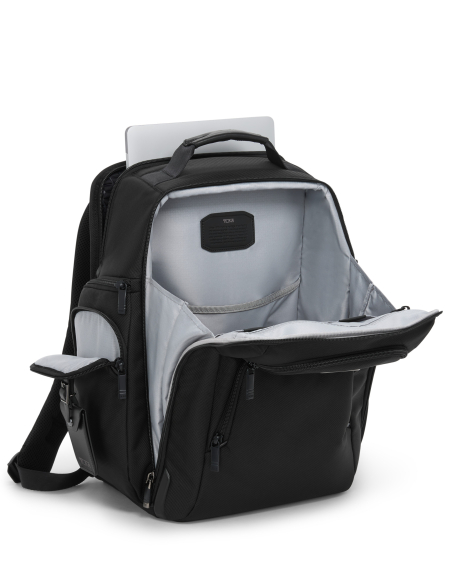 Sac à dos Brief Pack TUMI Alpha Black, compartiment principal ouvert
