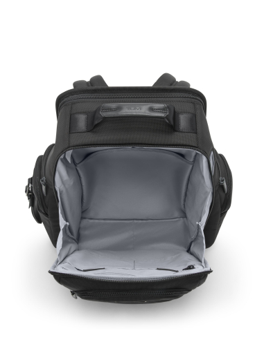 Sac à dos Brief Pack TUMI Alpha Black, compartiment ordinateur ouvert