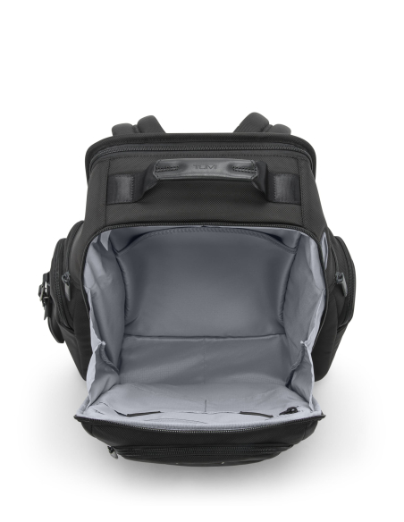 Sac à dos Brief Pack TUMI Alpha Black, compartiment ordinateur ouvert