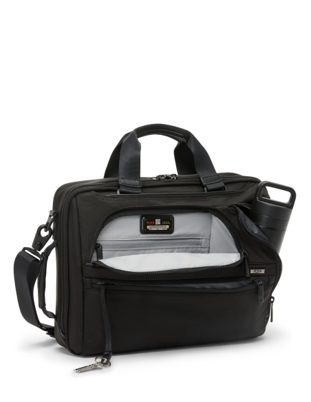 Porte-documents Three-Way TUMI Alpha Black, poche avant ouverte