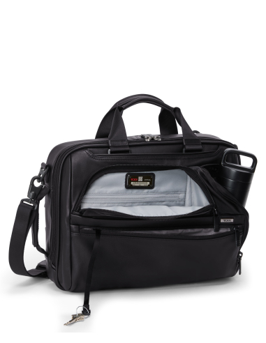 Porte-documents Three-Way TUMI Alpha Black, poche avant ouverte