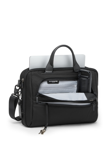 Porte-documents Medium TUMI Alpha Black, poche avant ouverte