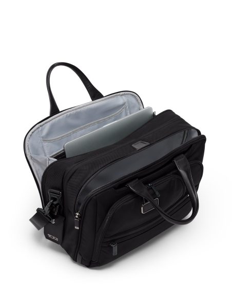 Porte-documents extensible Medium 15" TUMI Alpha Black, compartiment avant ouvert