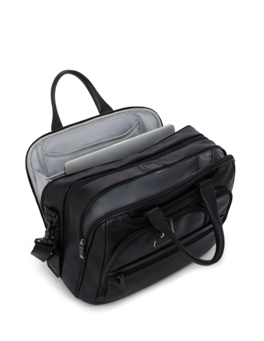 Porte-documents extensible Medium TUMI Alpha Black, compartiment avant ouvert