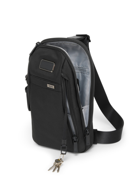 Sling TUMI Alpha Black, compartiment principal ouvert