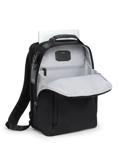 Sac à dos extensible Medium 15" TUMI Alpha Black, compartiment principal ouvert