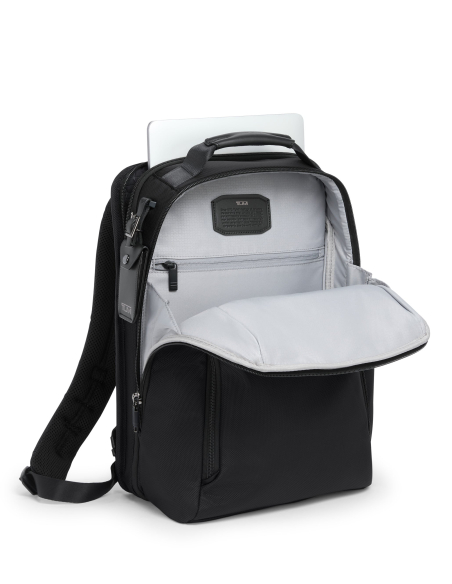 Sac à dos extensible Medium 15" TUMI Alpha Black, compartiment principal ouvert