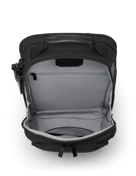 Sac à dos extensible Medium 15" TUMI Alpha Black, compartiment ordinateur ouvert