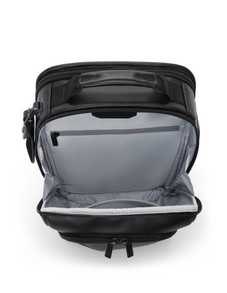 Sac à dos extensible Medium TUMI Alpha Black, compartiment ordinateur ouvert