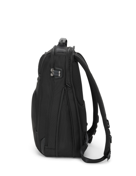 Grand sac à dos extensible TUMI Alpha Black, vue de profil avec soufflet extensible