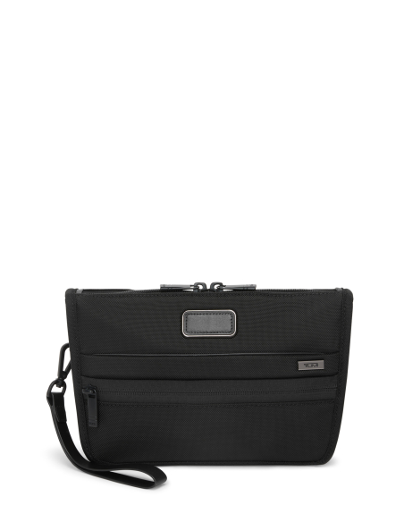 Pochette bandoulière convertible TUMI Alpha Black, vue avant avec dragonne