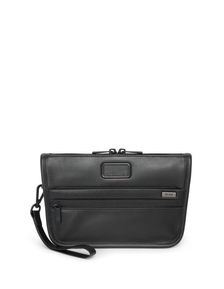 Pochette bandoulière convertible TUMI Alpha Black, vue avant avec dragonne
