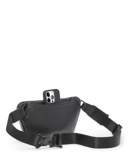 Sac sling ceinture TUMI Alpha Black, vue arrière avec rangement téléphone