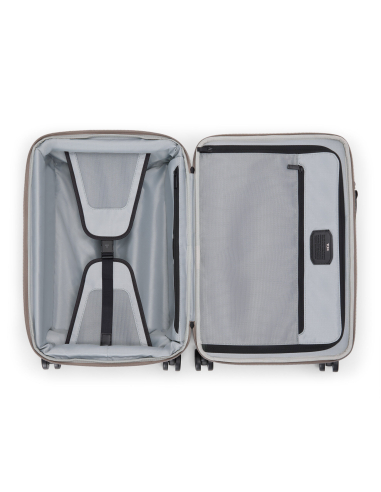 Valise cabine extensible 55cm TUMI Alpha Grey Alloy, ouverture à plat et rangements intérieurs