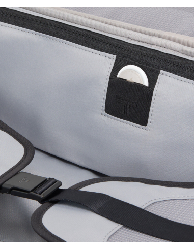 Valise cabine extensible 55cm TUMI Alpha Grey Alloy, détail de la poche AirTag