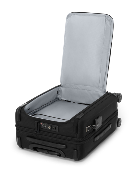Valise cabine large extensible 55cm TUMI Alpha Black, compartiment principal accessible par le devant