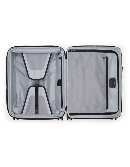 Valise cabine large extensible 55cm TUMI Alpha Black, ouverture à plat et rangements intérieurs