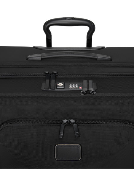 Valise soute XL extensible 78,5cm TUMI Alpha Black, détail des serrures TSA et de la poignée