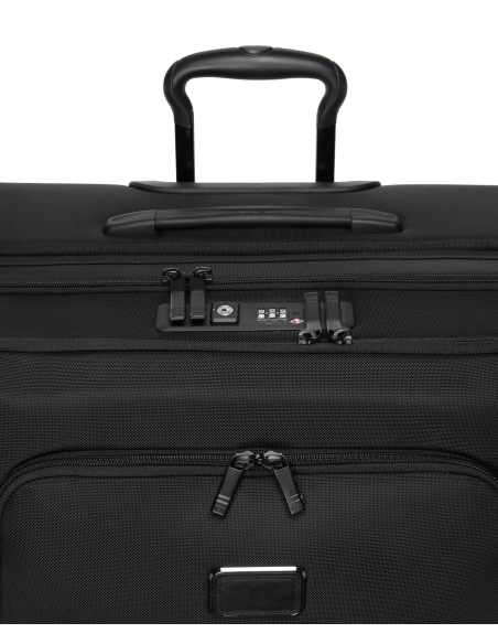 Valise soute XXL extensible 86,5cm TUMI Alpha Black, détail des serrures TSA et de la poignée