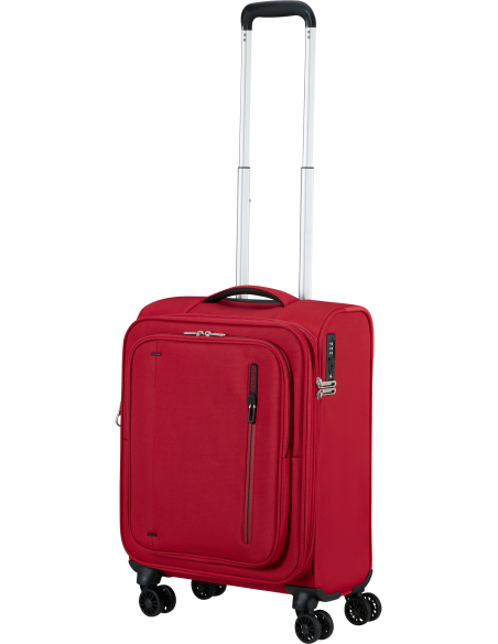 Valise cabine extensible 55 cm American Tourister Cloudrider Astral Red, poignée télescopique déployée