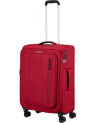 Valise soute extensible 67 cm American Tourister Cloudrider Astral Red, poignée télescopique déployée