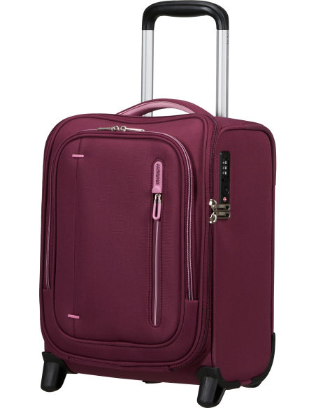 Valise sous-siège 2 roues 40 cm American Tourister Cloudrider Iced Berry, vue de trois quarts
