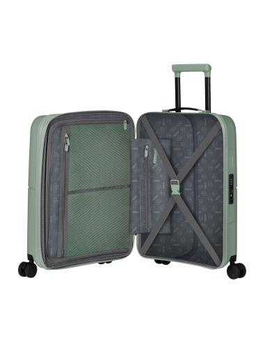 Valise cabine extensible 55 cm American Tourister DashPop Iceberg Green, intérieur ouvert et rangements