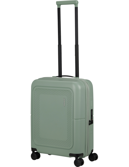 Valise cabine extensible 55 cm American Tourister DashPop Iceberg Green, poignée télescopique déployée