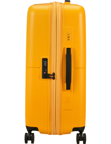 Valise soute extensible 67 cm American Tourister DashPop Jaune Or, vue de profil