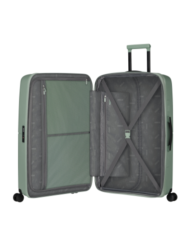 Valise soute extensible 77 cm American Tourister DashPop Iceberg Green, intérieur ouvert et rangements