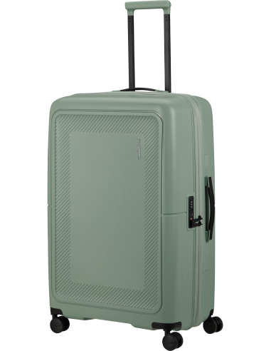 Valise soute extensible 77 cm American Tourister DashPop Iceberg Green, poignée télescopique déployée