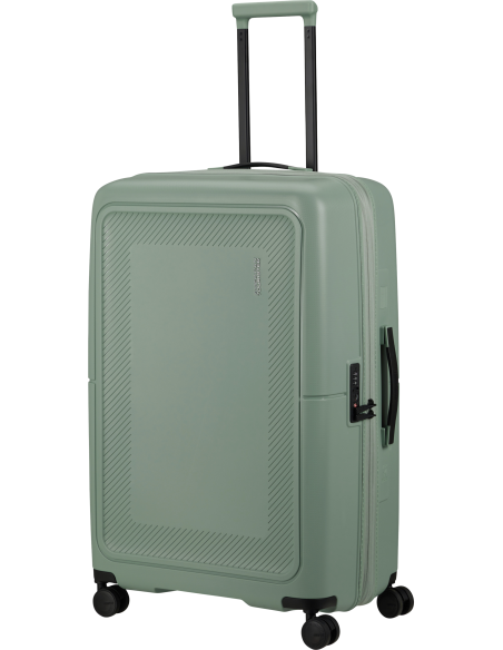 Valise soute extensible 77 cm American Tourister DashPop Iceberg Green, poignée télescopique déployée
