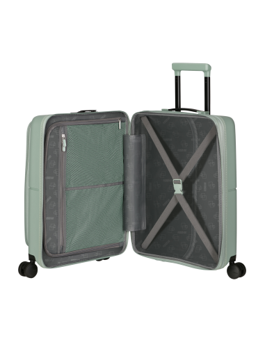 Valise cabine Easy Access 55 cm American Tourister DashPop Iceberg Green, intérieur ouvert et rangements