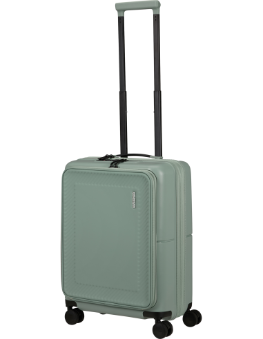 Valise cabine Easy Access 55 cm American Tourister DashPop Iceberg Green, poignée télescopique déployée
