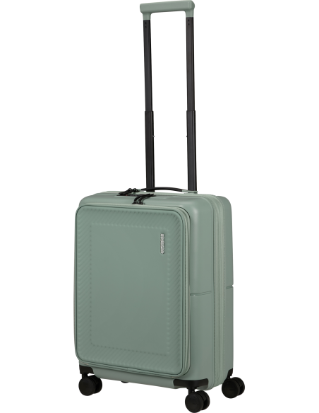 Valise cabine Easy Access 55 cm American Tourister DashPop Iceberg Green, poignée télescopique déployée