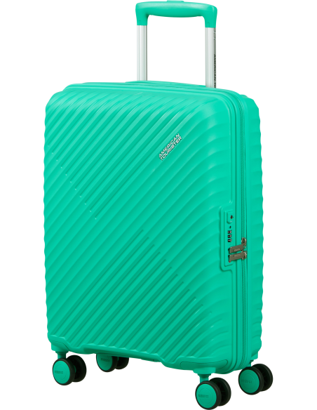 Valise cabine 55 cm American Tourister Diablast Cyber Aqua, vue de trois quarts