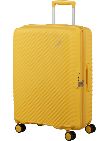 Valise soute extensible 68 cm American Tourister Diablast Digital Yellow, vue de trois quarts