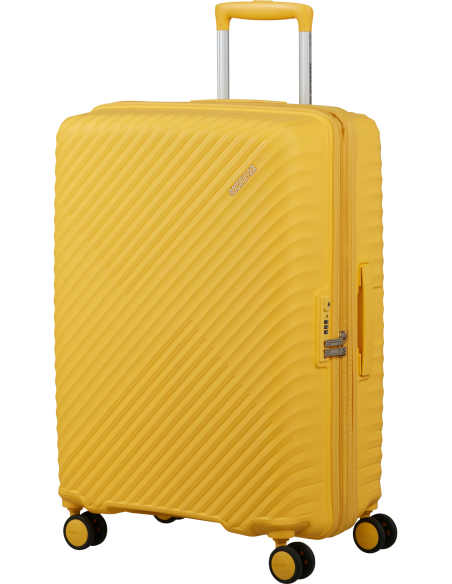 Valise soute extensible 68 cm American Tourister Diablast Digital Yellow, vue de trois quarts