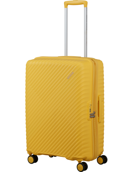 Valise soute extensible 68 cm American Tourister Diablast Digital Yellow, poignée télescopique déployée