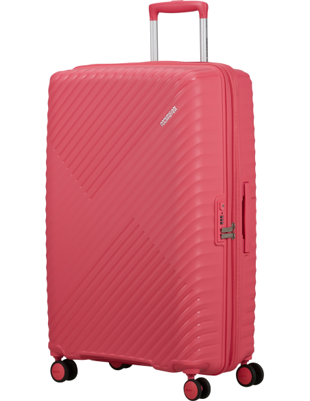 Valise soute extensible 78 cm American Tourister Diablast Pink Glitch, vue de trois quarts