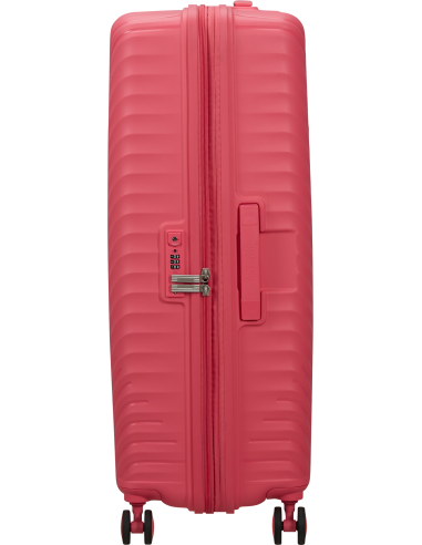 Valise soute extensible 78 cm American Tourister Diablast Pink Glitch, vue de profil
