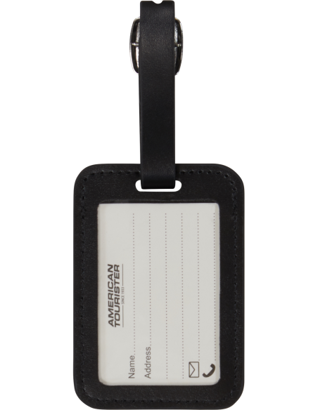 Étiquettes Luggage Tags American Tourister Noir, verso avec porte-adresse