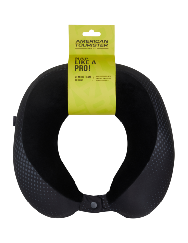Oreiller Travel Pillow American Tourister Noir/Gris, présentation sous emballage
