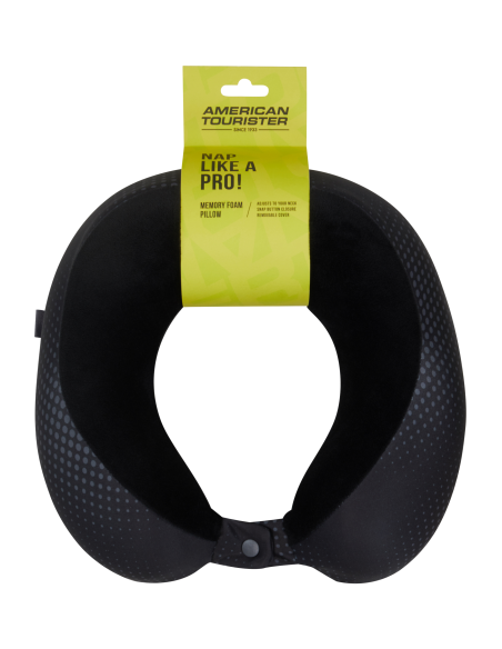 Oreiller Travel Pillow American Tourister Noir/Gris, présentation sous emballage
