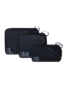 3 organisateurs Packing Cubes American Tourister Noir/Gris, référence 159211-1062