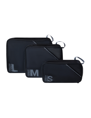 3 organisateurs Packing Cubes American Tourister Noir/Gris, référence 159211-1062